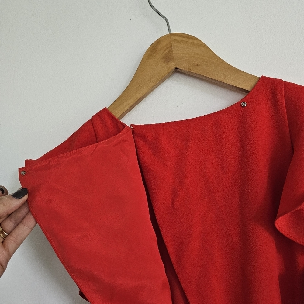 J. Crew Red Ruffle Jumpsuit - Picture 7 of 9